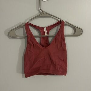 Free People Red Ribbed Crop Top